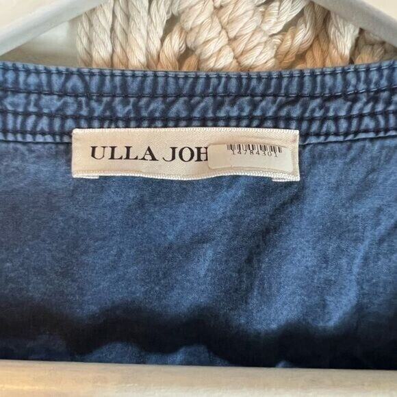 RTR Sz Medium M 8-10 Ulla Johnson Denim Blue Sadie Jumpsuit puff sleeve 1 pc - Picture 4 of 5